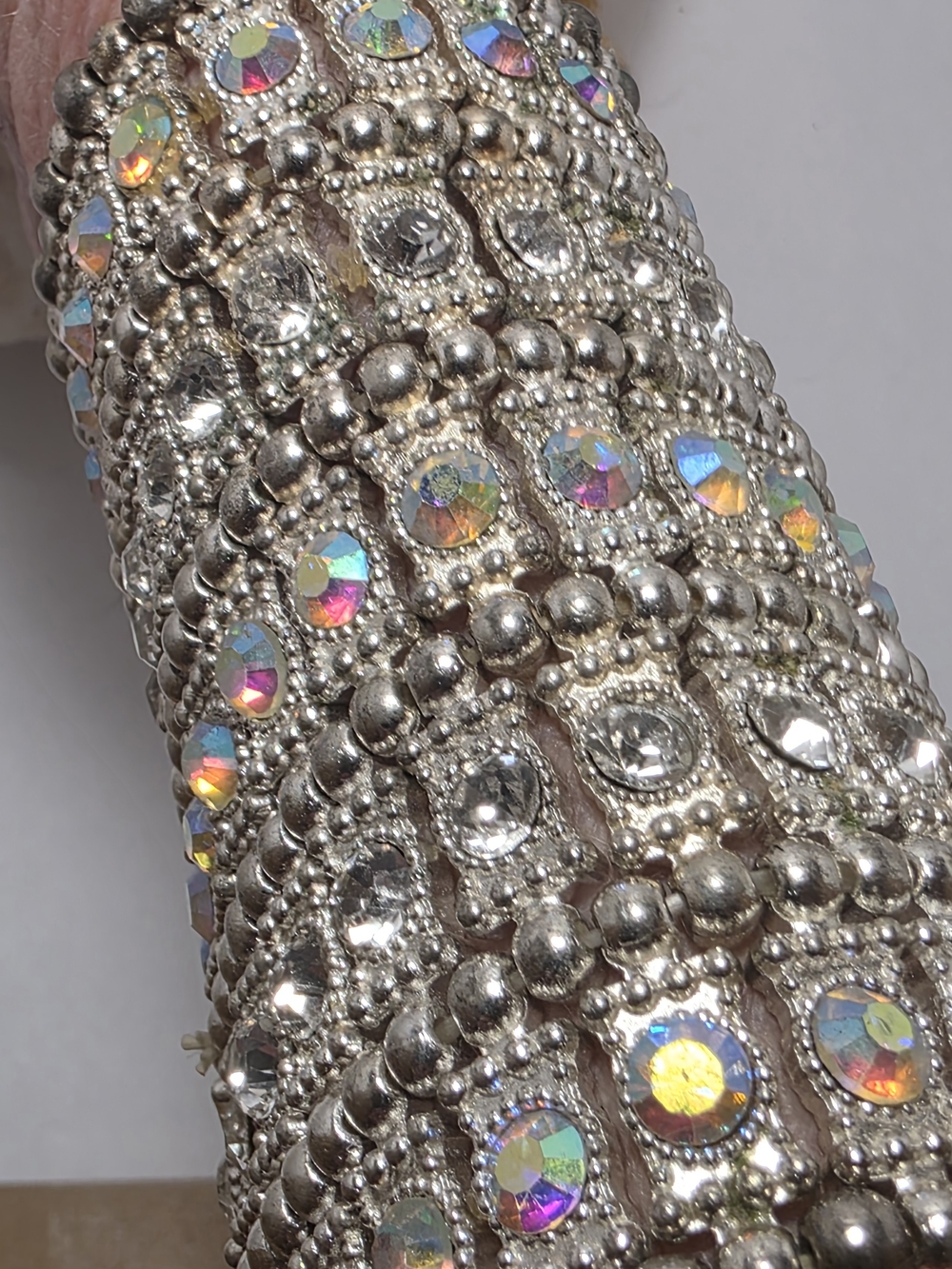 Crystal-Embellished Silver Cuff Bracelet